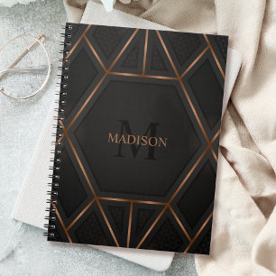 Carnet Or noir Luxe Moderne Minimaliste Abstrait