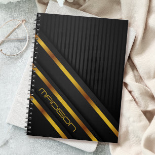 Carnet Or noir Luxe Moderne Minimaliste Abstrait