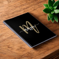 Or Noir Monogramme Bureau Professionnel