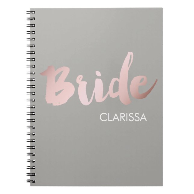 Carnet or rose "jeune mariée " de faux clair élégant (Devant)
