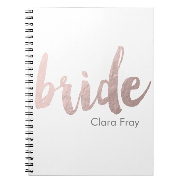 Carnet or rose "jeune mariée " de faux clair élégant (Devant)