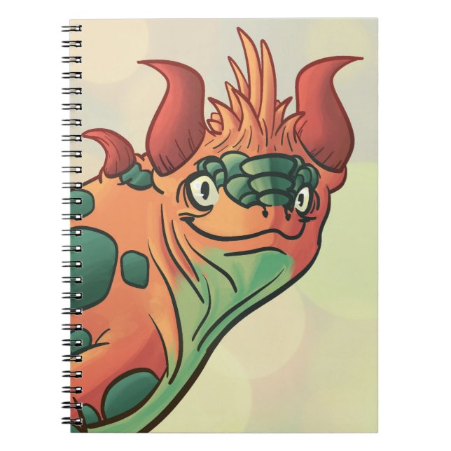 Carnet Orange and Teal Green Dragon Notebook (Devant)