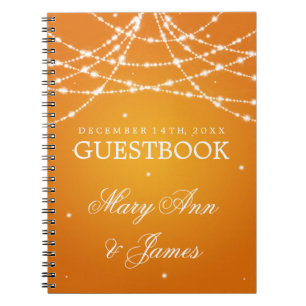Carnet Orange de ficelle de scintillement de Guestbook de