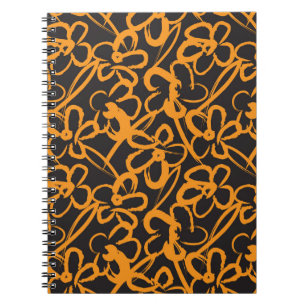 Carnet Orange Floral brosse un fond motif sans soudure