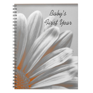 Carnet Orange Floral Highlight La première année du bébé