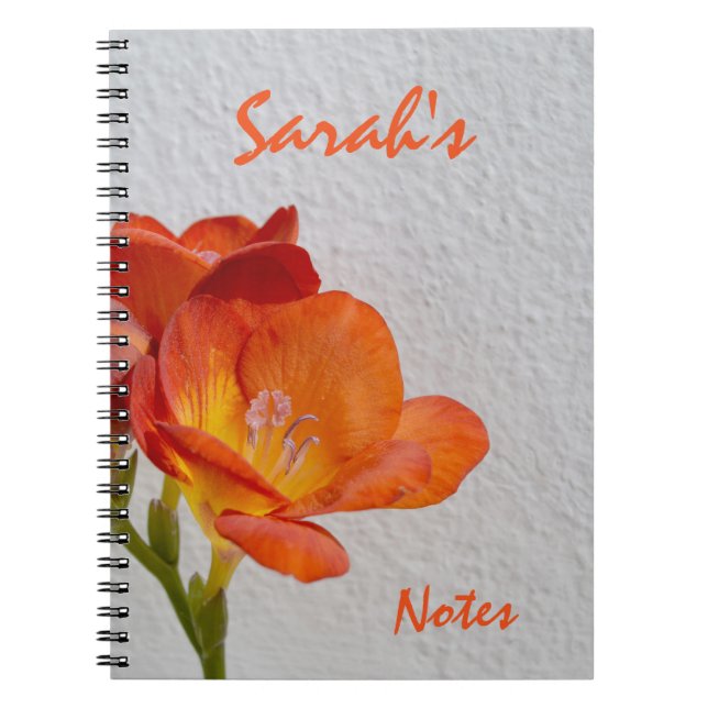 Carnet Orange Fressia personnalisé (Devant)