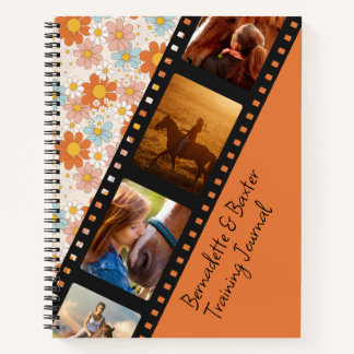 Carnet Orange Retro Daisy 4 Photo Horse Collage Nom