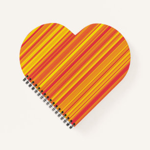 Carnet Orange rouge jaune rayures
