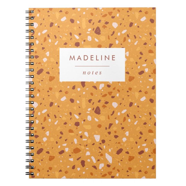 Carnet Orange tendance et Terrazzo Brown (Devant)