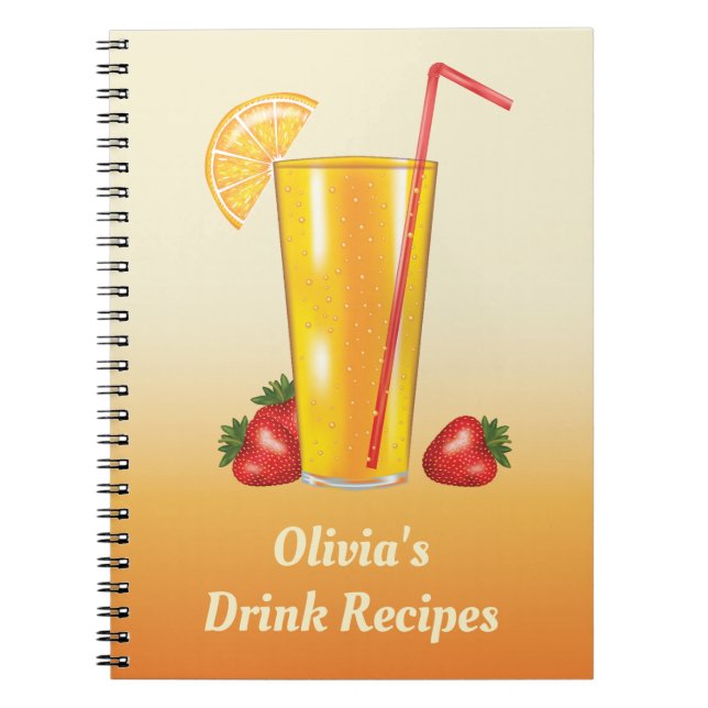Carnet Orange Tropical Citrus Recettes de drinks (Devant)