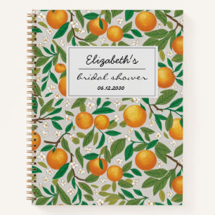 Carnet Oranges Agrumes Fleur Motif  Shower de Mariage