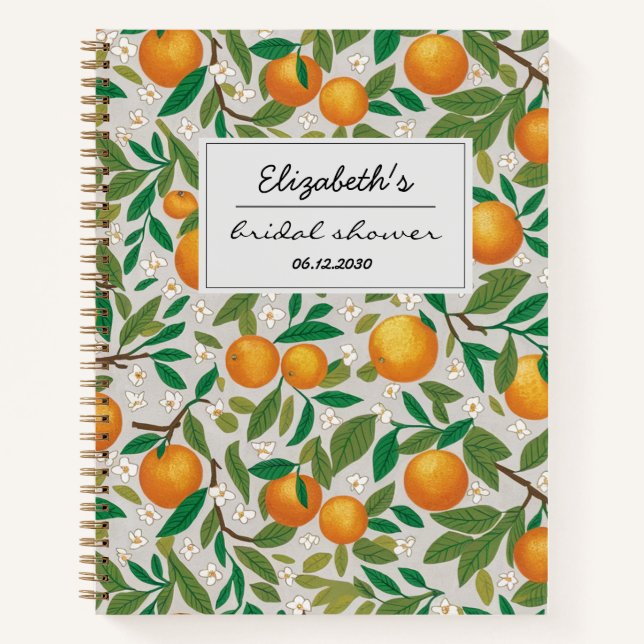 Carnet Oranges Agrumes Fleur Motif  Shower de Mariage (Devant)