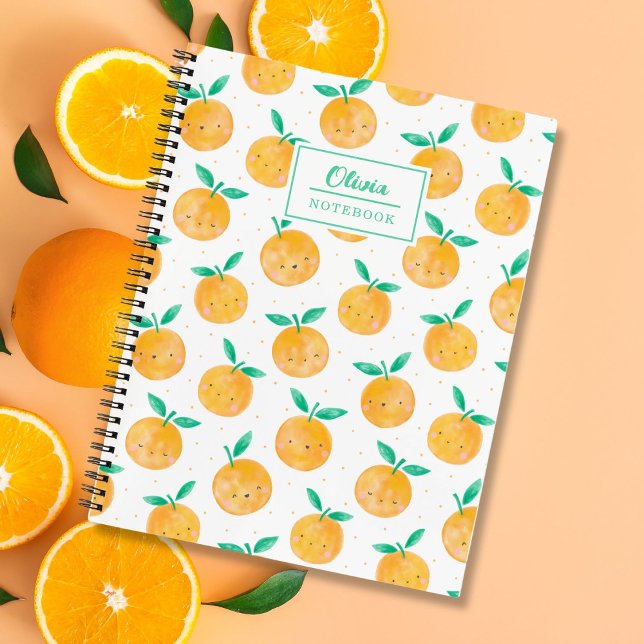 Carnet Oranges d'aquarelle mignonne sur blanc (Créateur téléchargé)