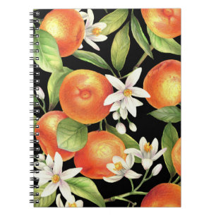 Carnet Oranges dessinées à la main : Illustration Florale