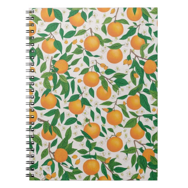 Carnet Oranges d'été Agrumes Fruit Motif floral (Devant)