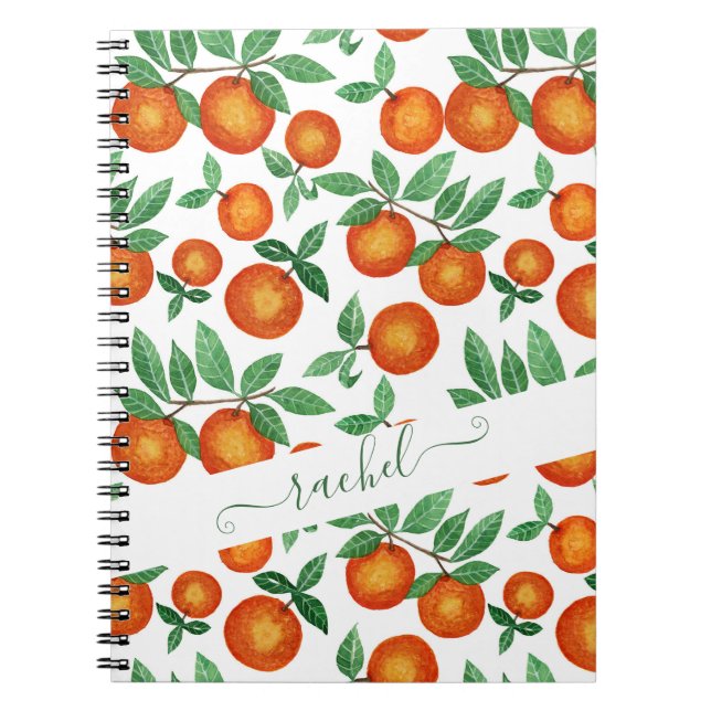 Carnet Oranges d'été Motif d'aquarelle d'agrumes (Devant)