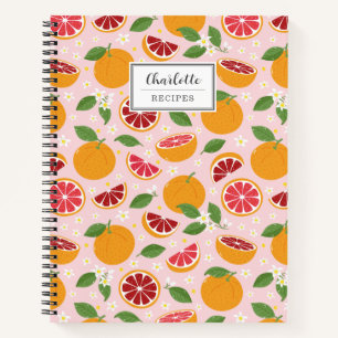 Carnet Oranges mignonnes sur rose clair