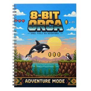 Carnet Orca, Rétro Pixel Art 8-Bit