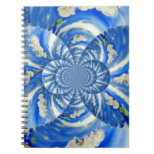 Carnet Orchidée aquarelle peinture, Nuages Mandala