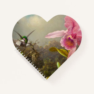 Carnet Orchidée avec deux colibris Heade
