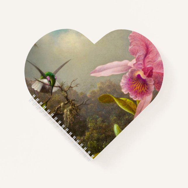 Carnet Orchidée avec deux colibris Heade (Devant)