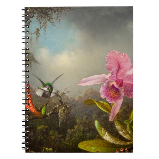Carnet Orchidée avec deux colibris Heade (Devant)