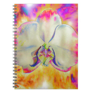 Carnet Orchidée de feu rose, fleurs d'aquarelle surréalis
