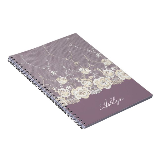 Carnet Orchidée romantique violet floral (Côté Droit)