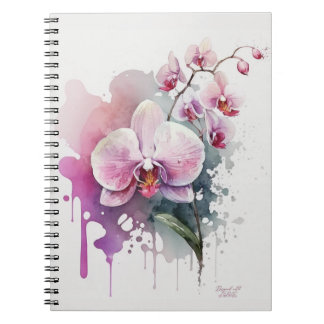 Carnet Orchidée rose Aquarelle