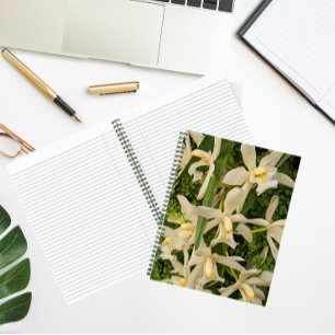 Carnet Orchidées blanches et fougères de Maidenhair Flora