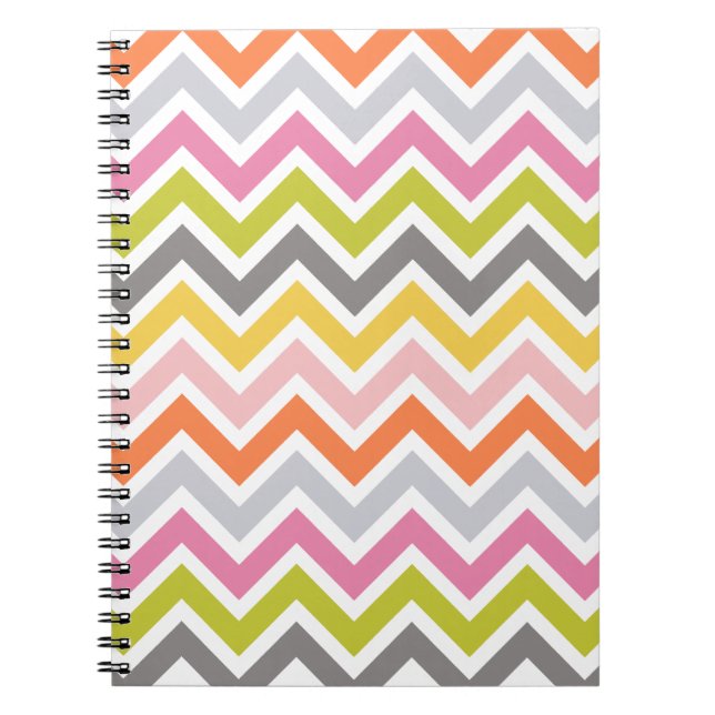 Carnet Ordinateur portable coloré Chevron (Devant)