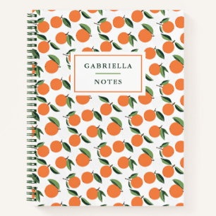 Carnet Ordinateur portable de nom de Motif orange en gras