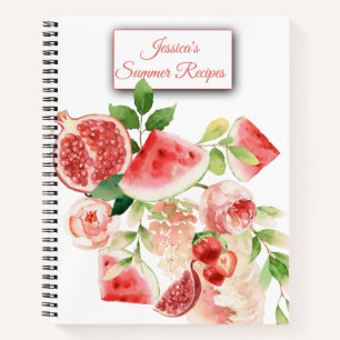 Carnet Ordinateur portable de recette d'aquarelle de frui