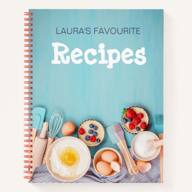 Carnet Ordinateur portable de recette personnalisé (Devant)