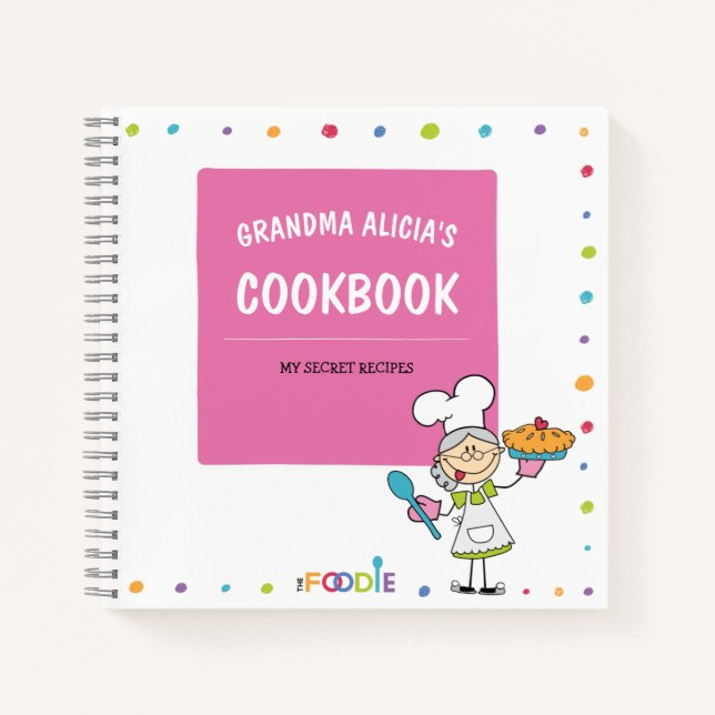 Carnet Ordinateur portable de recette vierge personnalisé (Devant)
