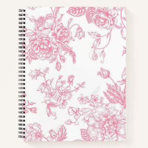 Carnet Ordinateur portable en spirale rose classique