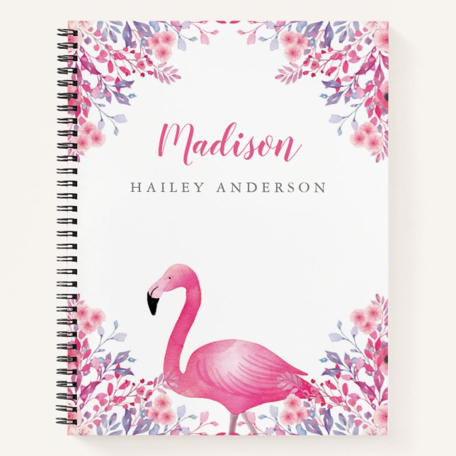 Carnet Ordinateur portable Flamant rose mignon (Devant)