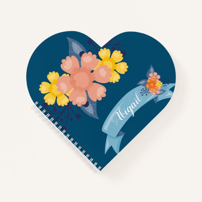 Carnet Ordinateur portable Heart Autumn Floral Spiral (Devant)