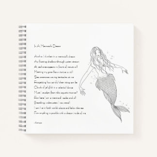Carnet Ordinateur portable Mermaid avec poème "Dans le rê