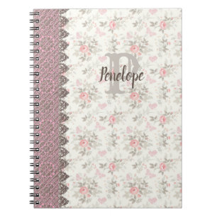 Carnet Ordinateur portable Monogram rose Vintage Floral D