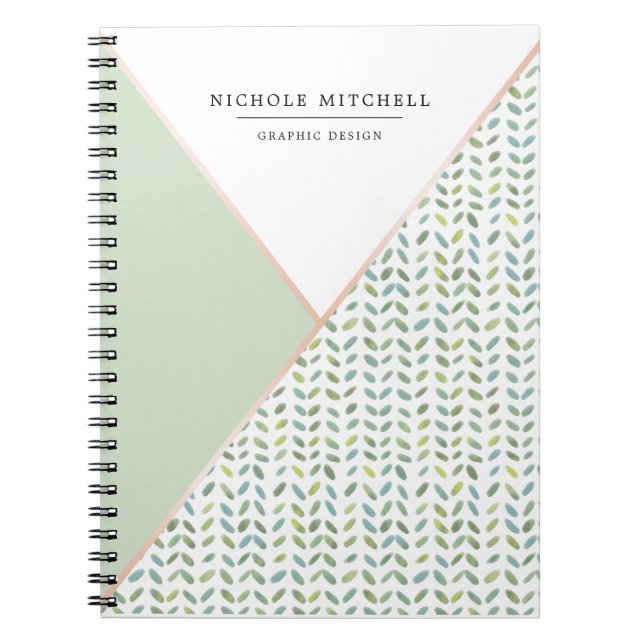Carnet Ordinateur portable Motif de feuille d'aquarelle g (Devant)