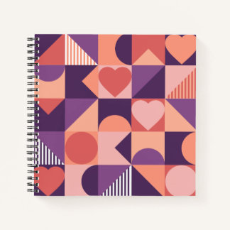 Carnet Ordinateur portable motif de Saint-Valentin géomét