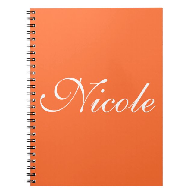 Carnet Ordinateur portable orange, nom Customisé (Devant)