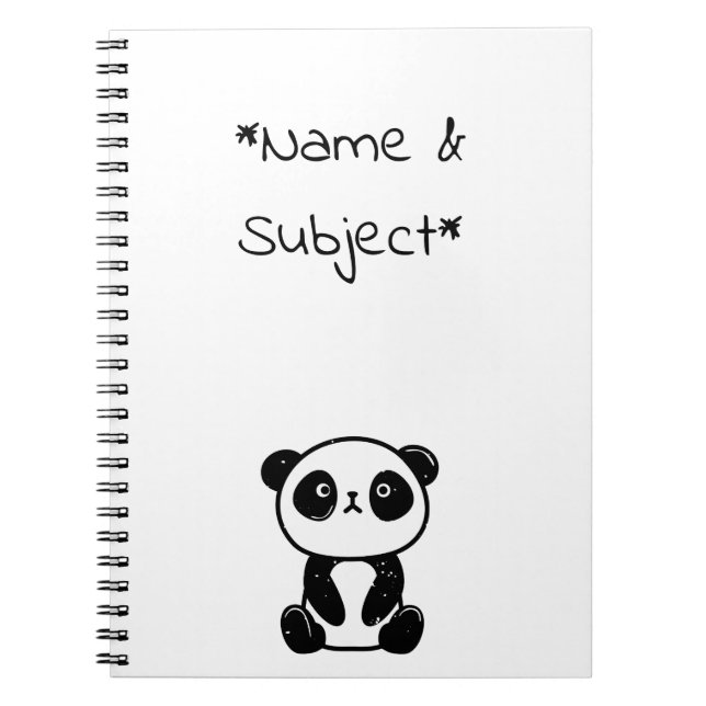 Carnet Ordinateur portable Panda Bear assis (Devant)