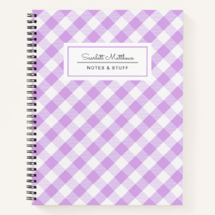 Carnet Ordinateur portable Plaid En vichy Purple Motif Na