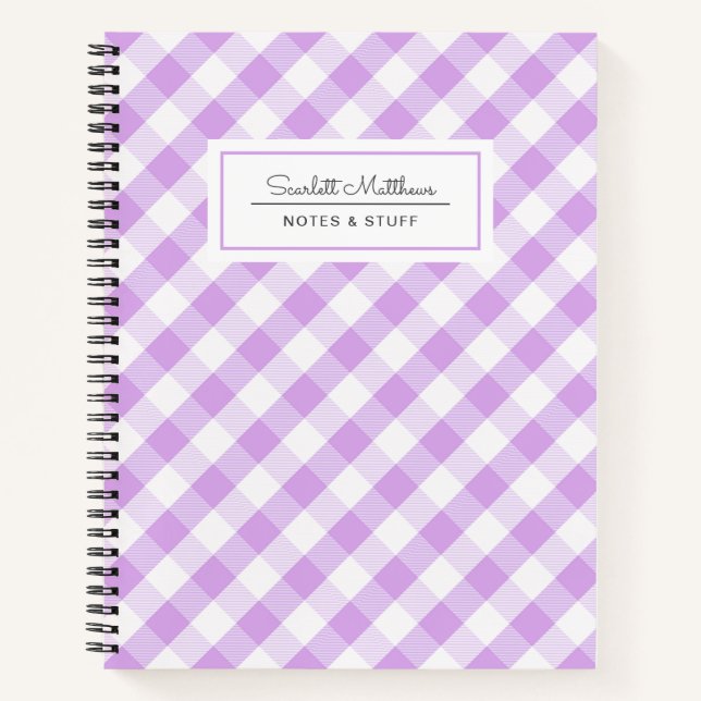 Carnet Ordinateur portable Plaid En vichy Purple Motif Na (Devant)