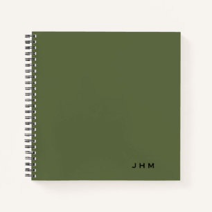 Carnet Ordinateur portable pour monogramme Olive minimal