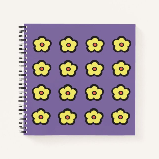 Carnet Ordinateur portable Retro Flowers (Devant)