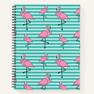 Carnet Ordinateur portable Spiral Motif Flamants roses