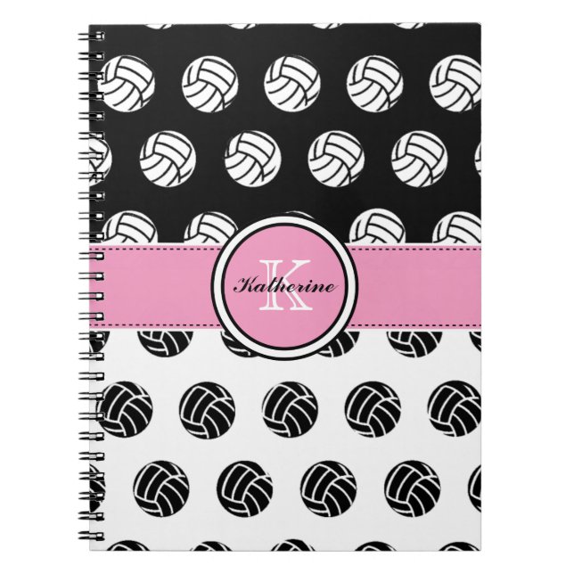 Carnet Ordinateur portable volleyball spirale Monogramme (Devant)